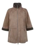 The Jackie Leathers suede zip-up jacket - Brown