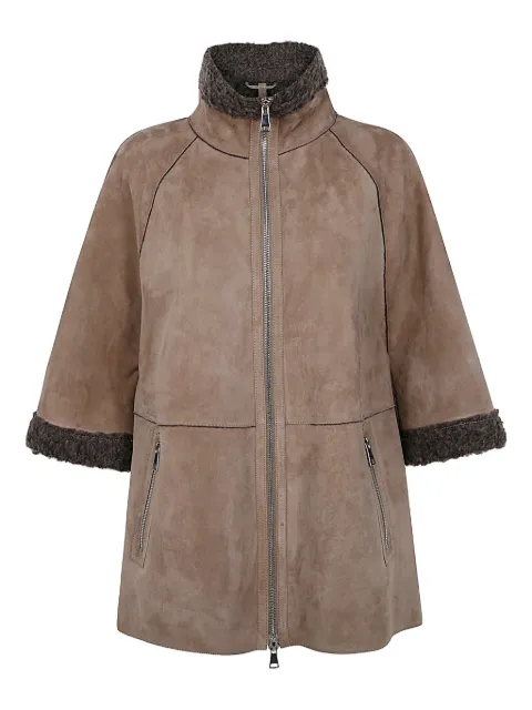 The Jackie Leathers veste en daim à fermeture zippée