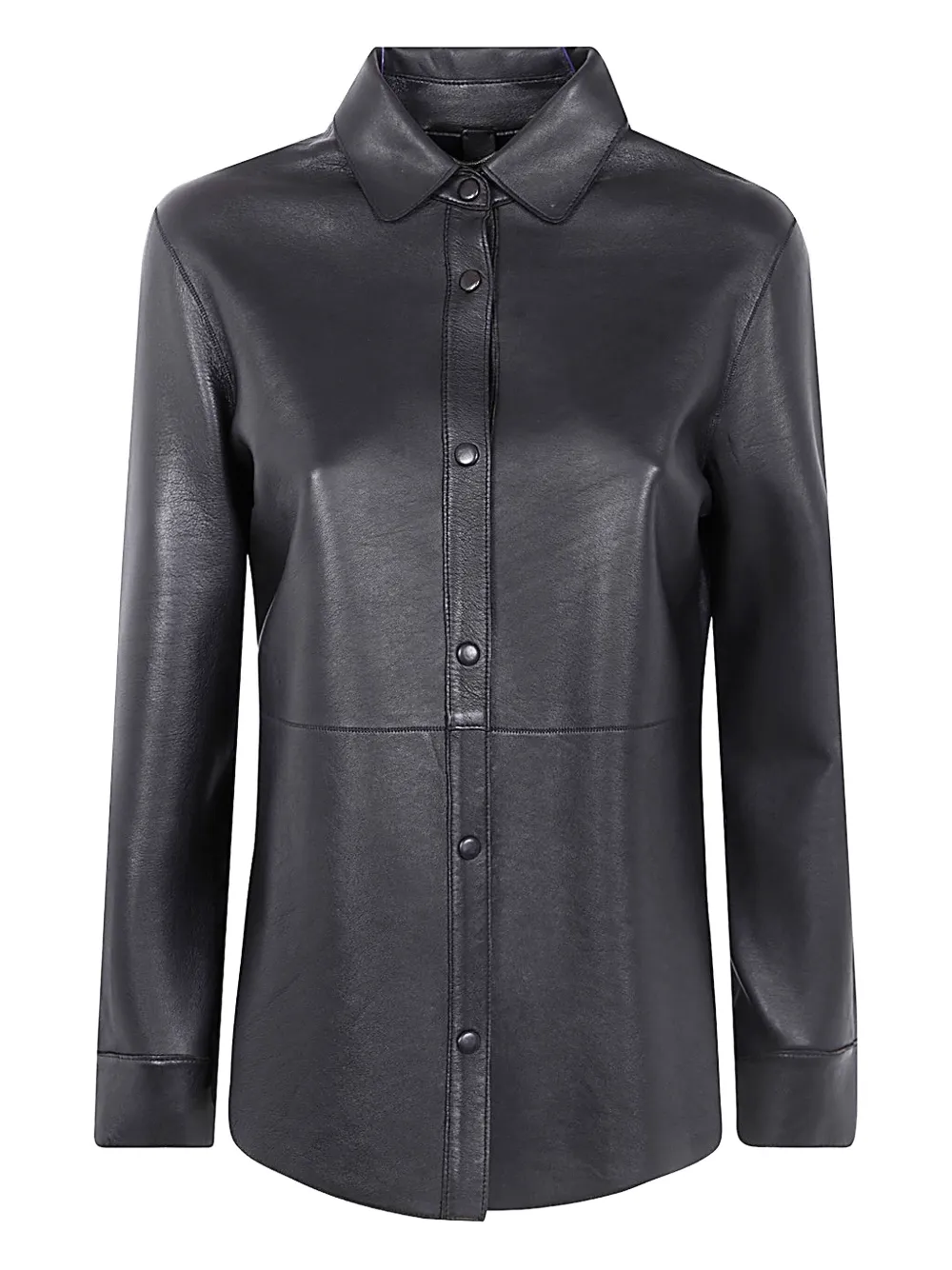 The Jackie Leathers camisa de piel con botones | marrón | Image 1