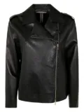 The Jackie Leathers asymmetrical-zip leather jacket - Black