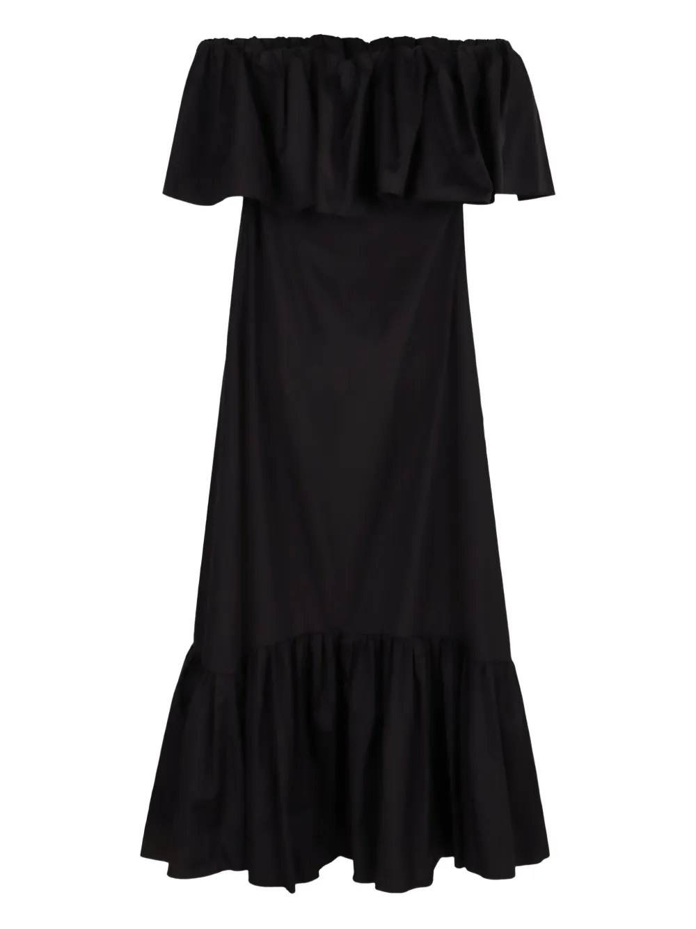 Max Mara ruffle-detailing midi dress - Zwart