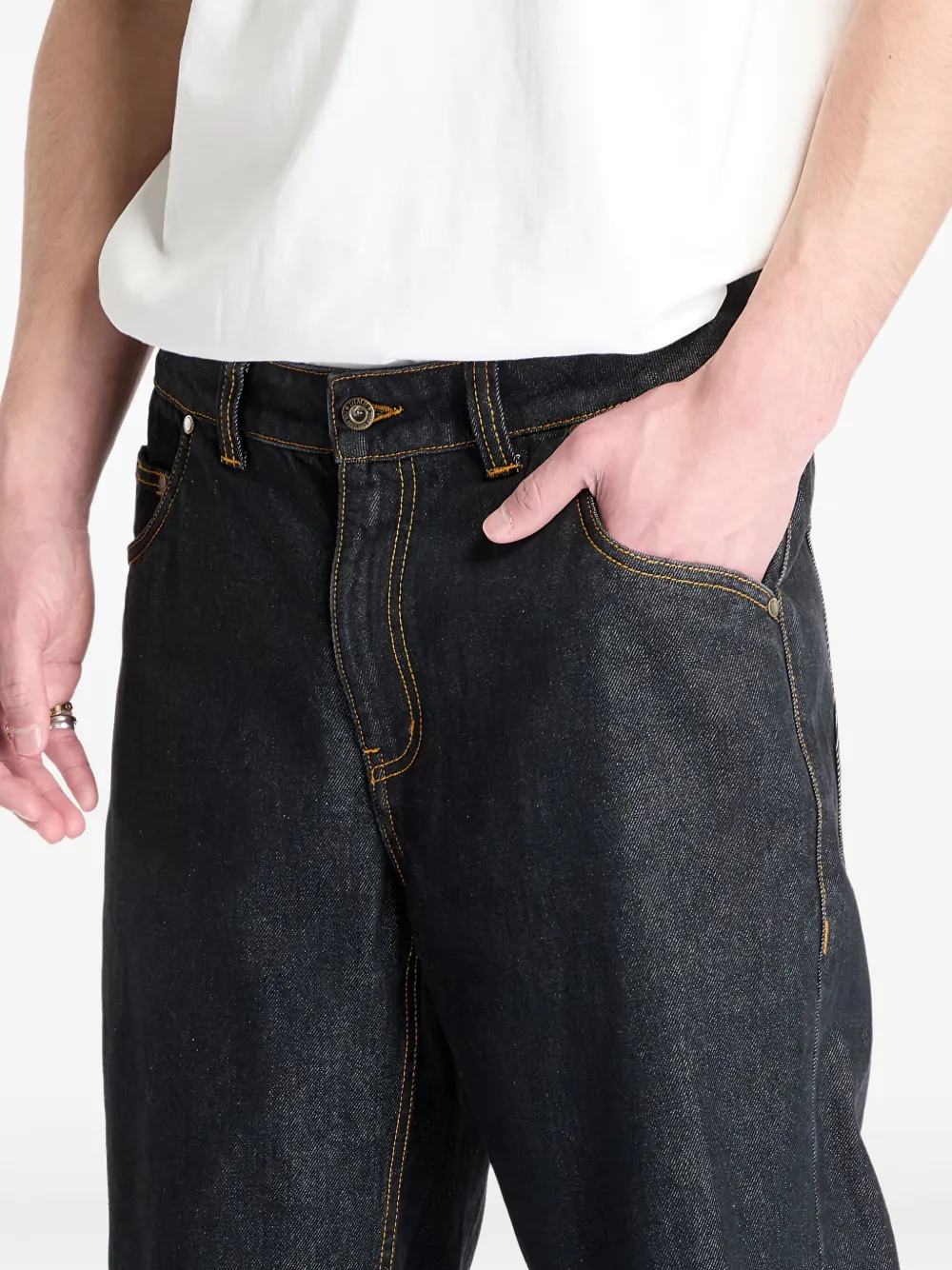 dime Katoenen jeans Zwart
