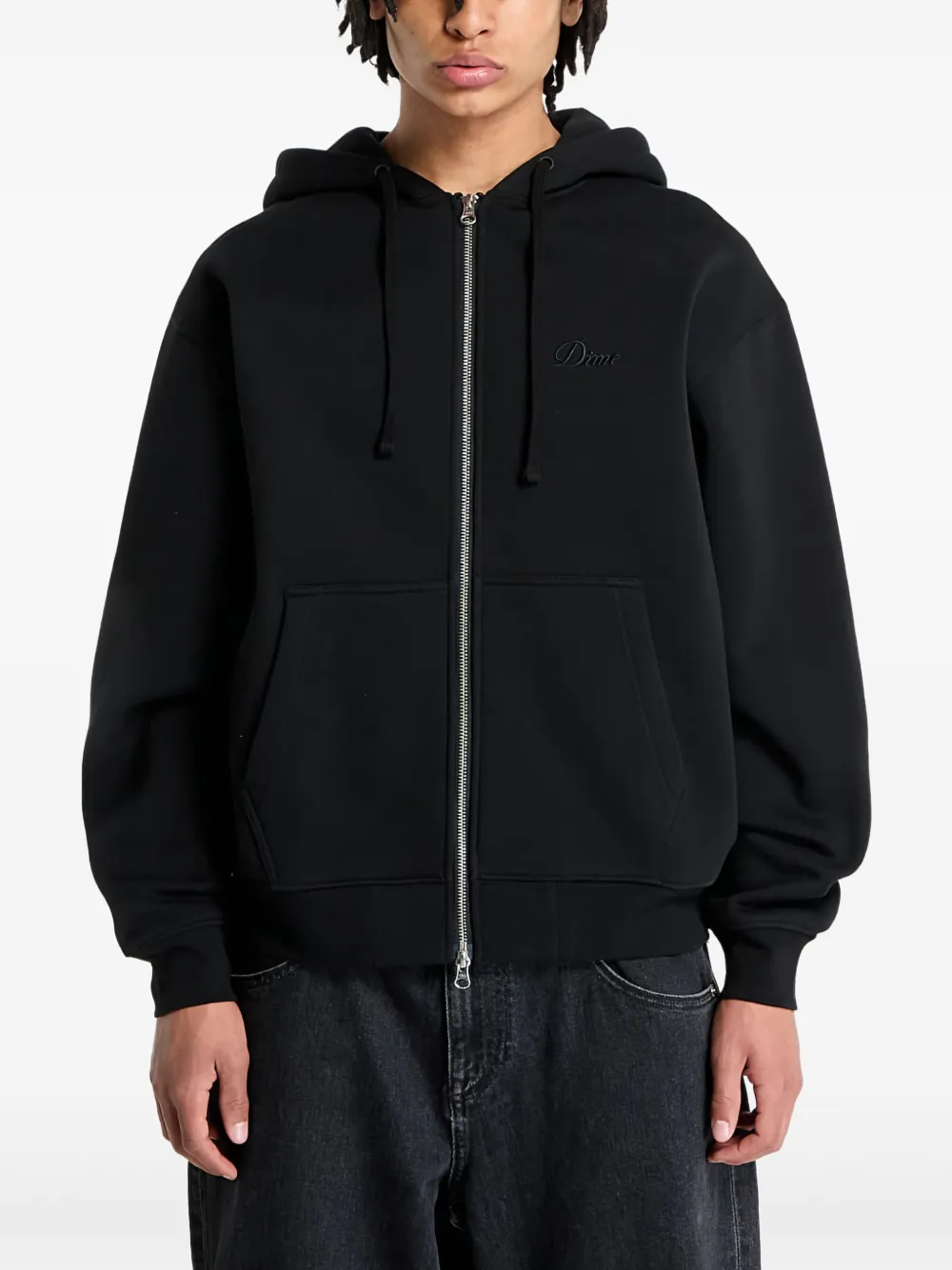 dime zip-up hoodie | Black | Image 1
