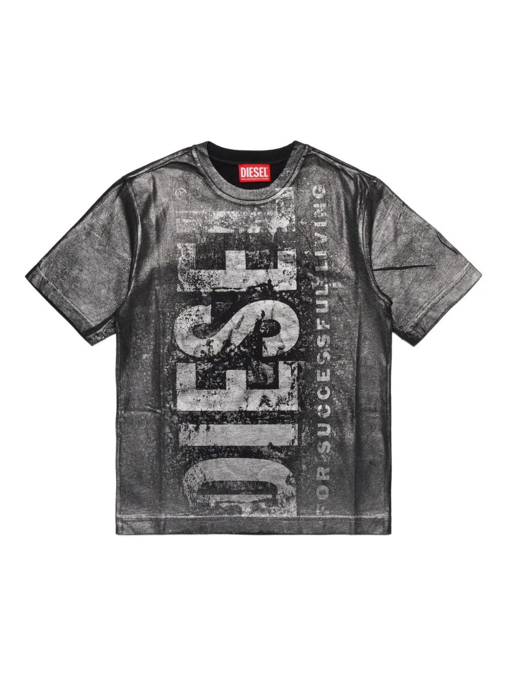 Diesel Kids Katoenen T-shirt Zwart
