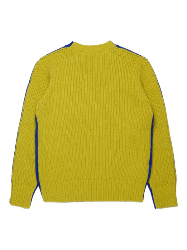 MARNI - MARNI ボーダー ドッキング プルオーバーニット Marni Kids バイカラー プルオーバー | ブルー | FARFETCH JP