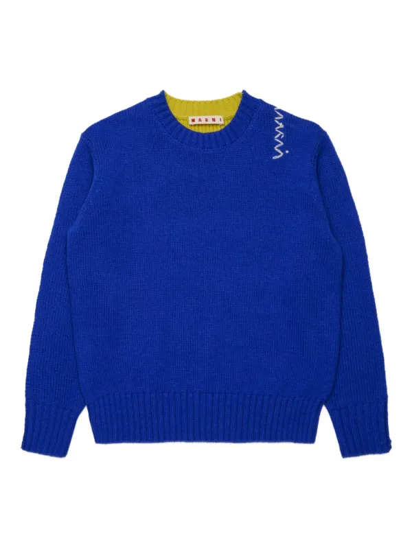 Marni Kids バイカラー プルオーバー | ブルー | FARFETCH JP