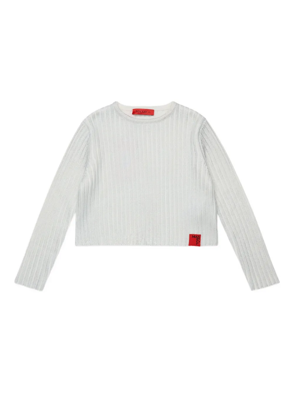 Max & Co Kids' Ribbed-knit Top In White