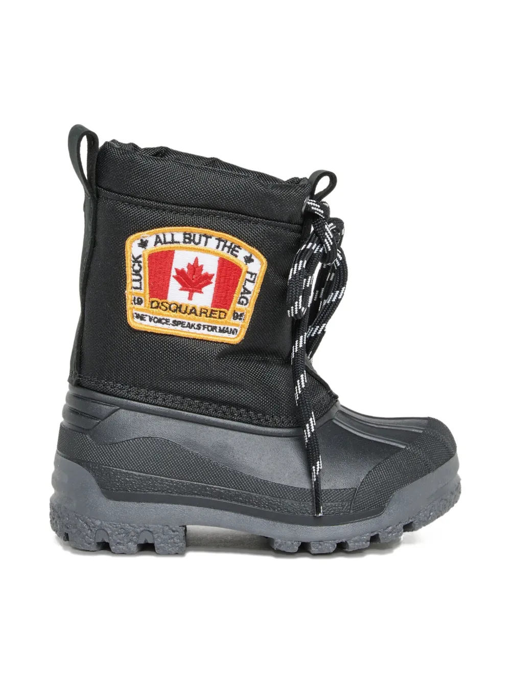 DSQUARED2 KIDS lace-up logo-parch padded boots | Black | Image 1