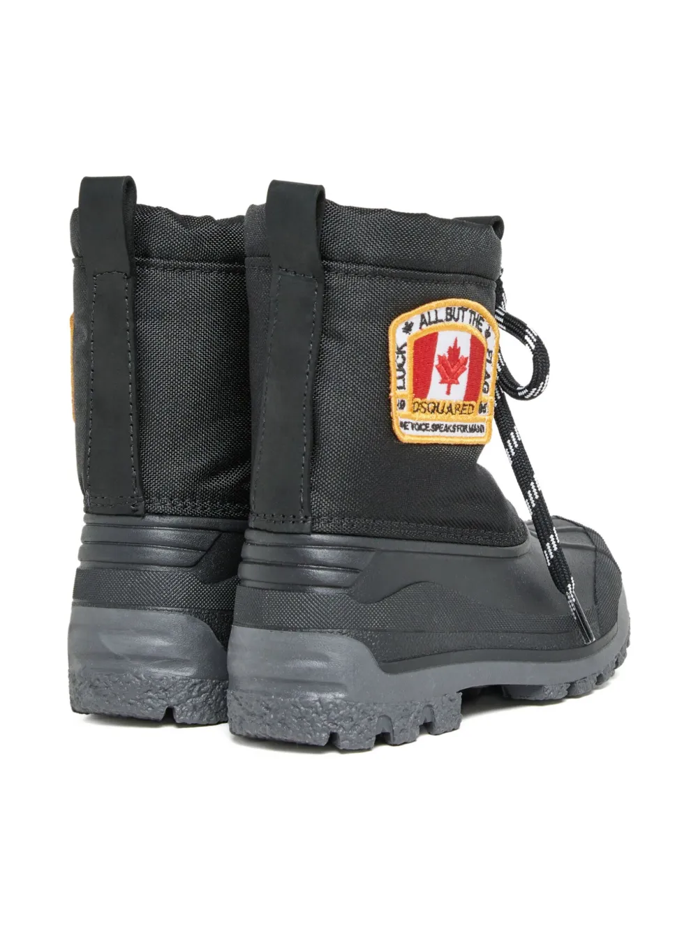 DSQUARED2 KIDS lace-up logo-parch padded boots Black