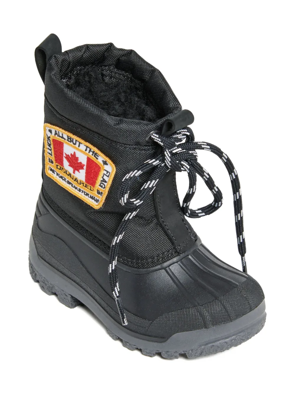 DSQUARED2 KIDS lace-up logo-parch padded boots Black