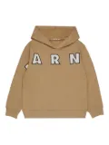 Marni Kids logo-patch hoodie - Neutrals