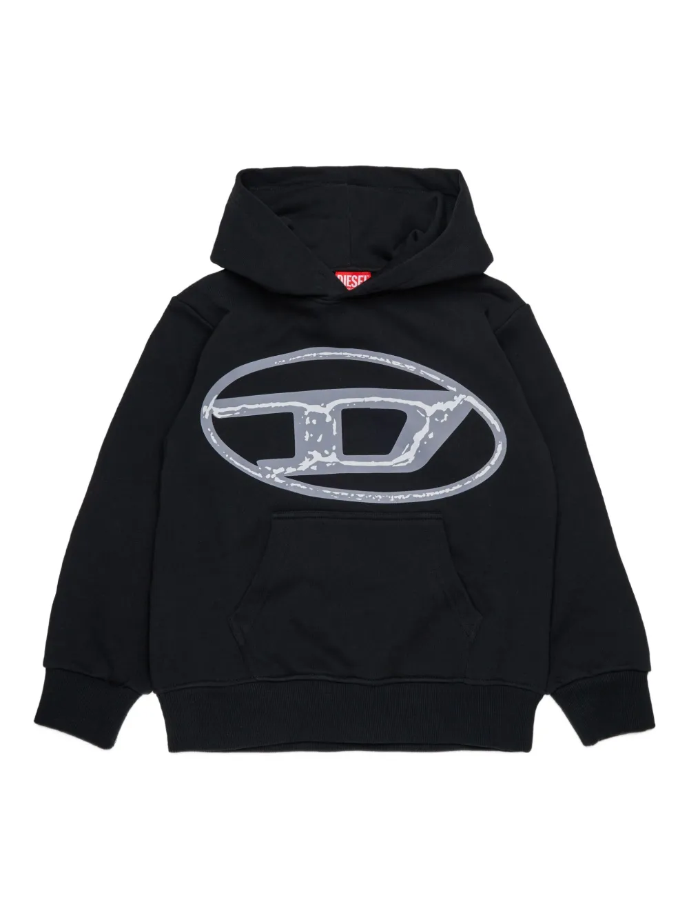 Diesel Kids Hoodie met logoprint Zwart