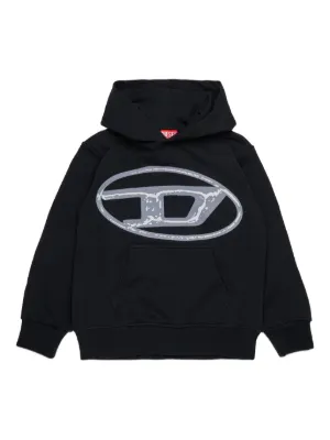 AMIRI KIDS Embroidered Logo Knitted Hoodie | Black | FARFETCH