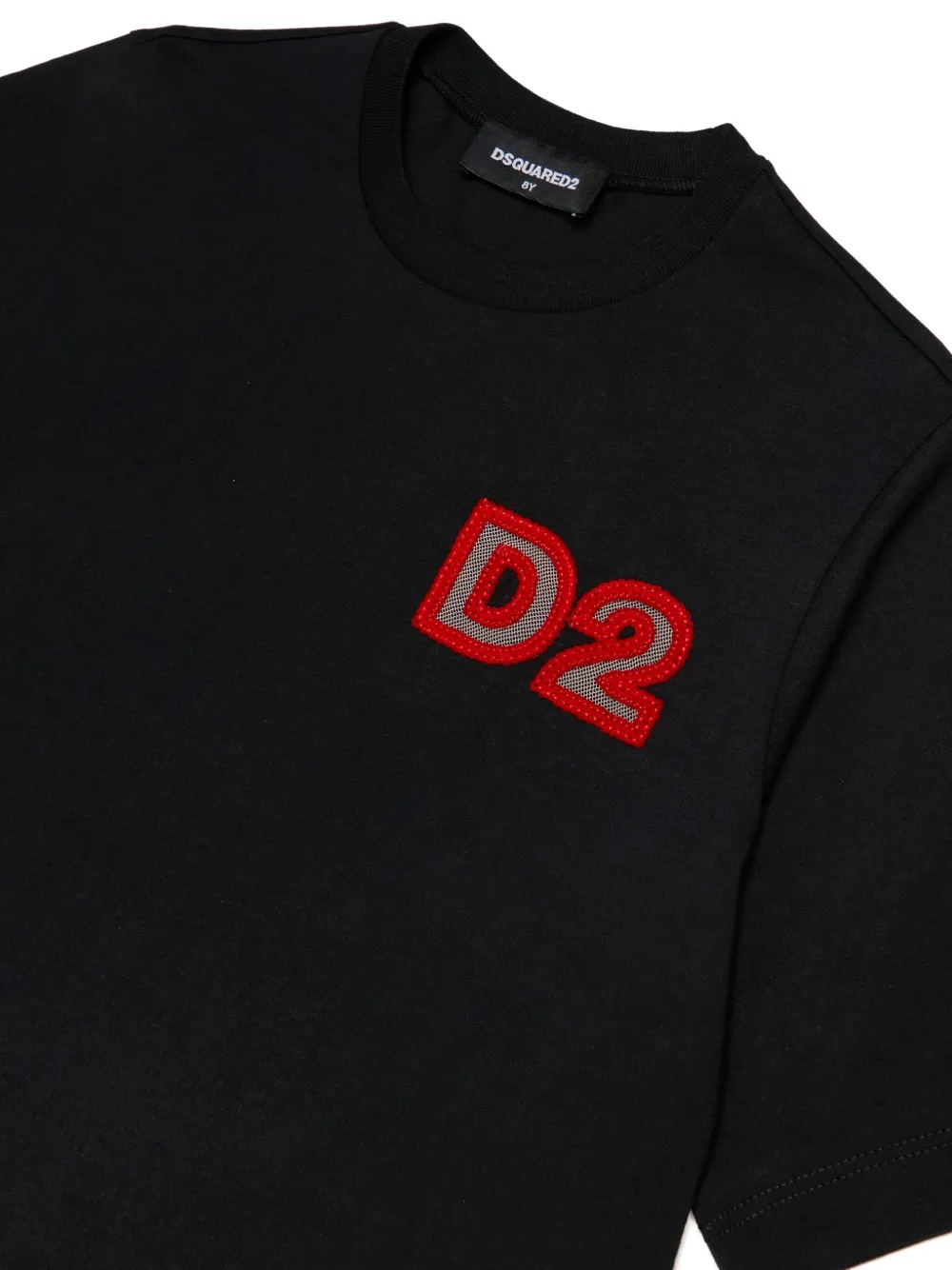 DSQUARED2 KIDS D2 logo-patch T-shirt Zwart
