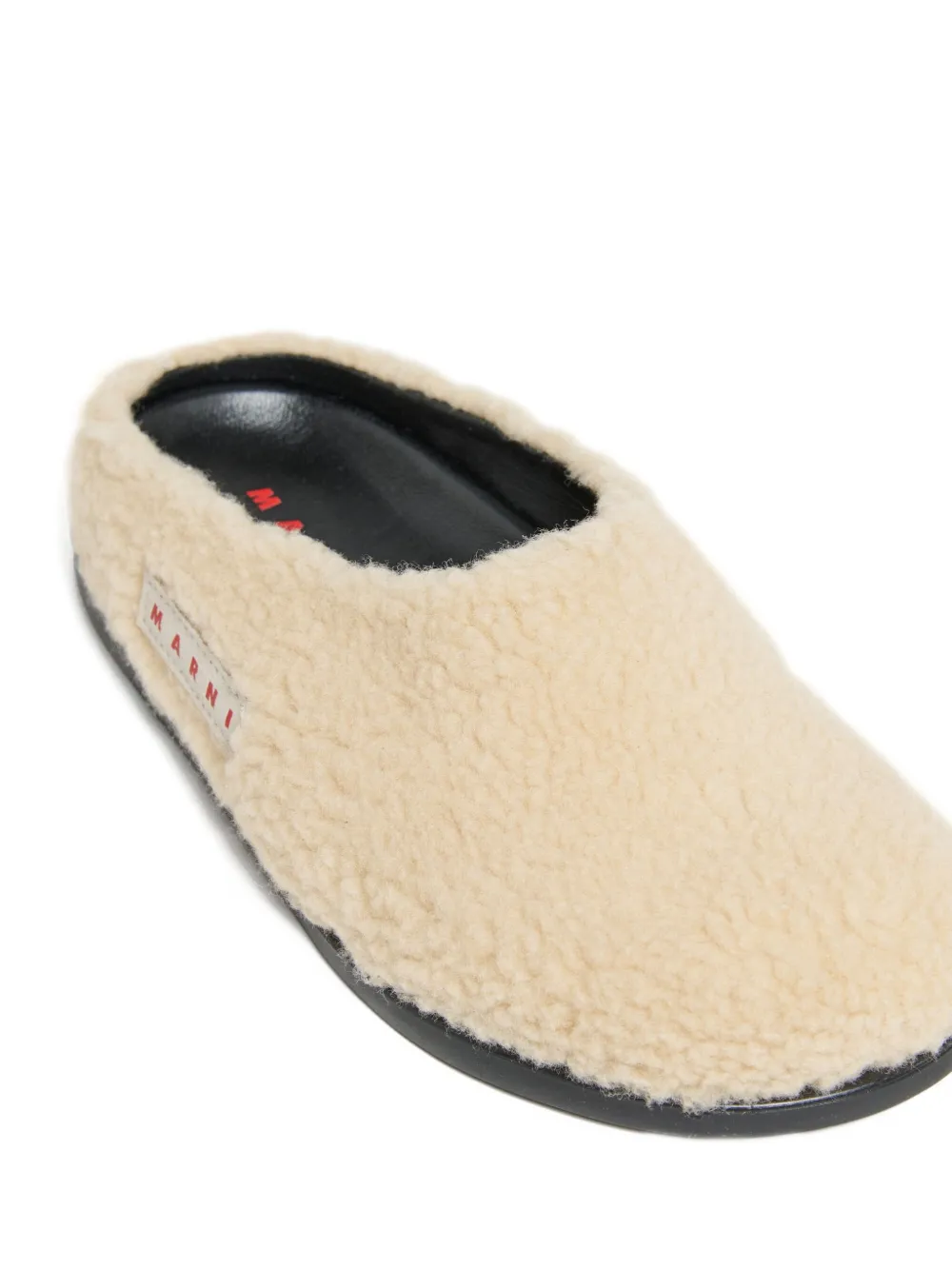 Marni Kids teddy-textured slip-on sandals Beige