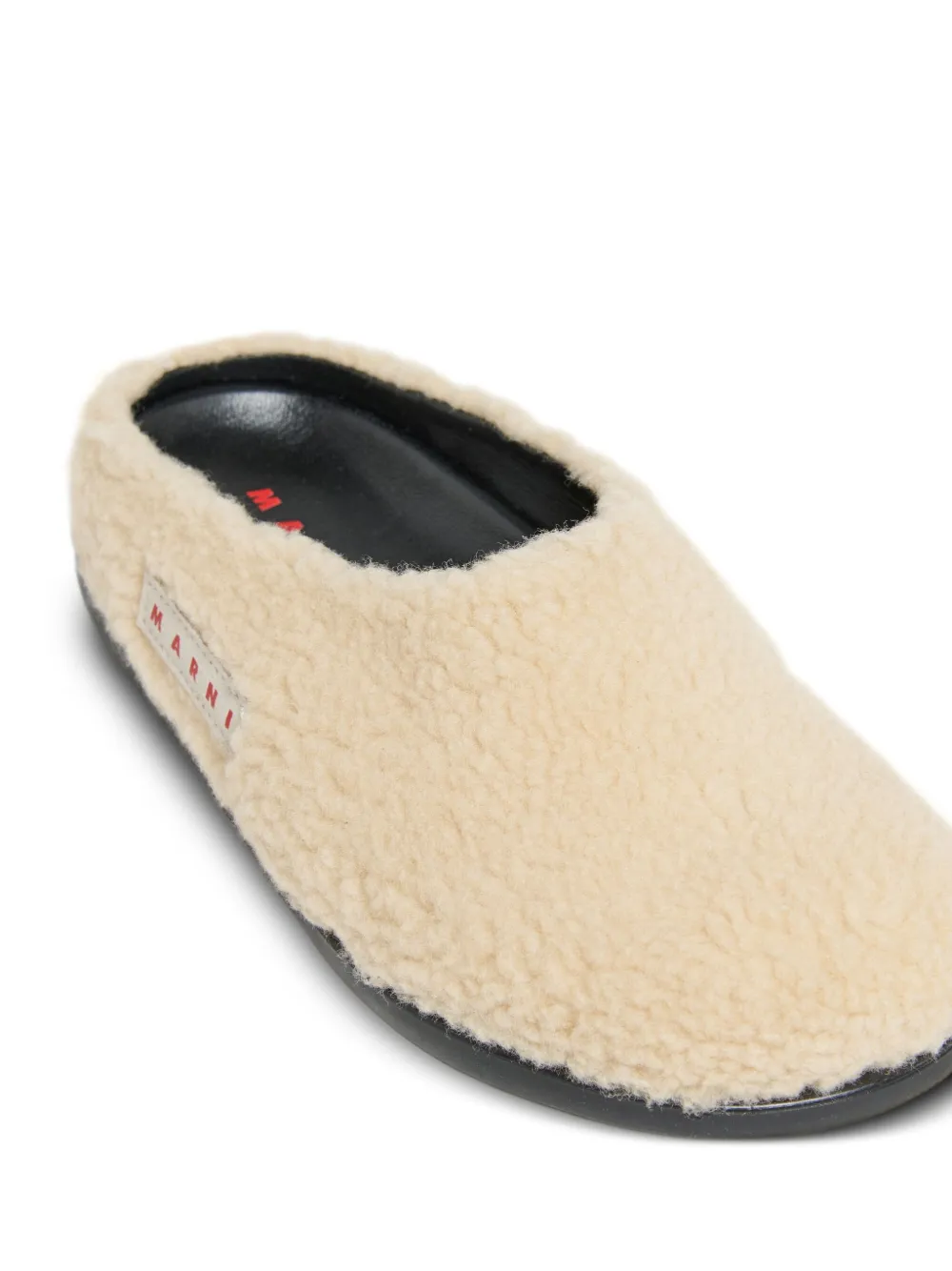 Marni Kids teddy-textured slip-on sandals Neutrals