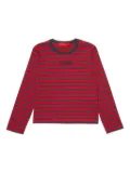 MAX&Co. Kids logo-print striped T-shirt - Red