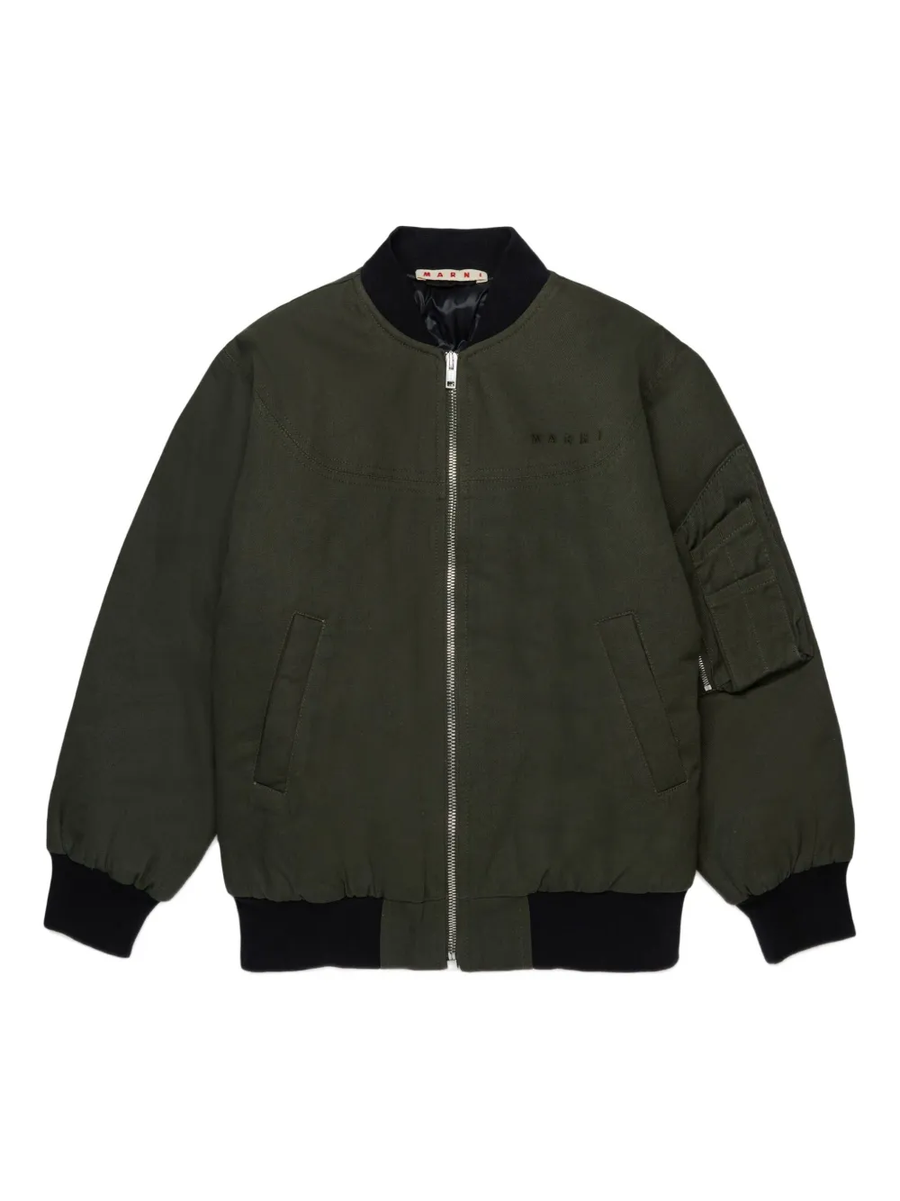 Marni Kids Bomberjack met geborduurd logo Groen
