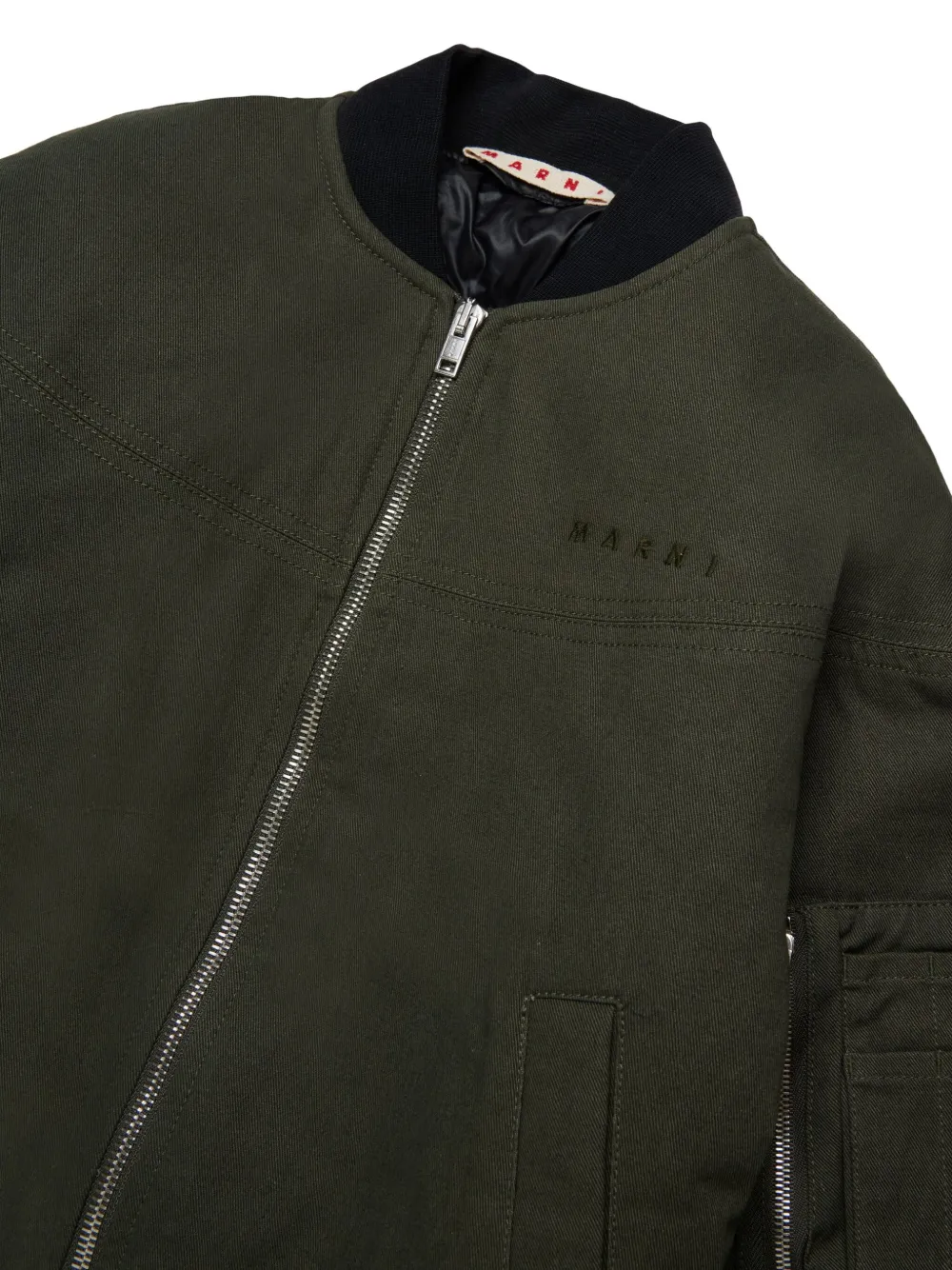 Marni Kids Bomberjack met geborduurd logo Groen