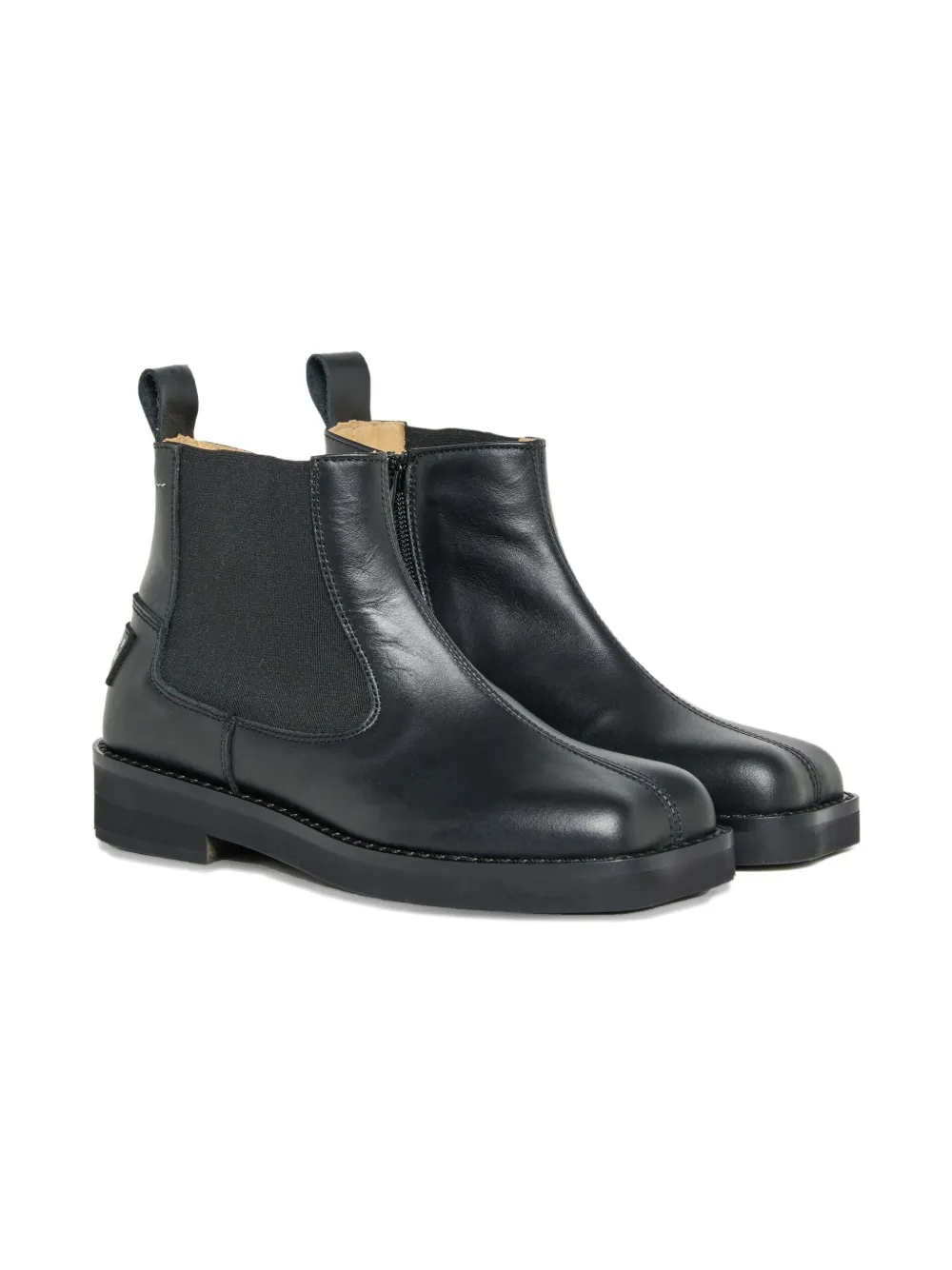 MM6 Maison Margiela Kids zip-detail square-toe boots | Teen Ankle Boots | Image 2