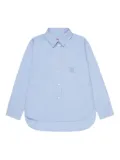 MAX&Co. Kids logo-embroidered cotton shirt - Blue