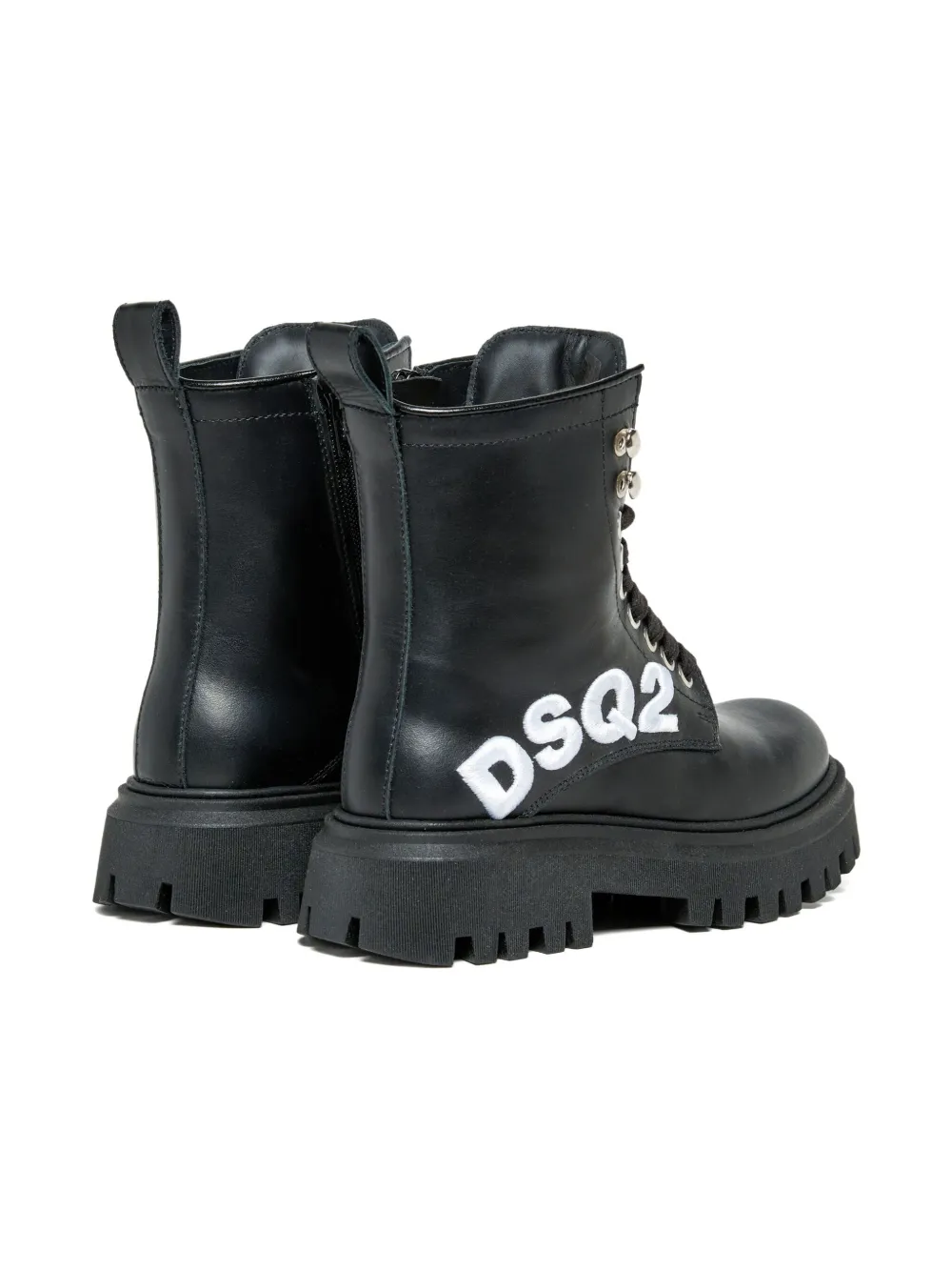 DSQUARED2 KIDS lace-up platform boots Black