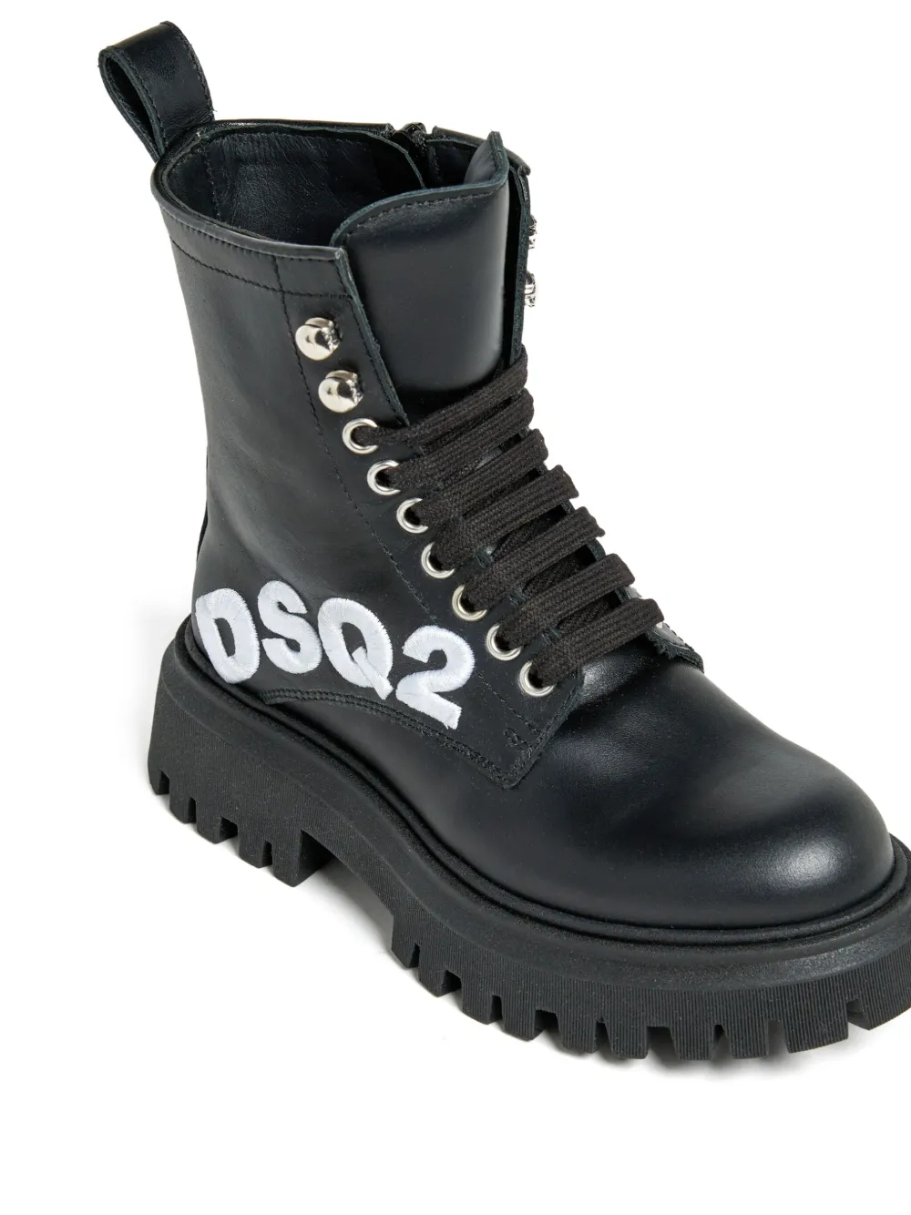 DSQUARED2 KIDS lace-up platform boots Black