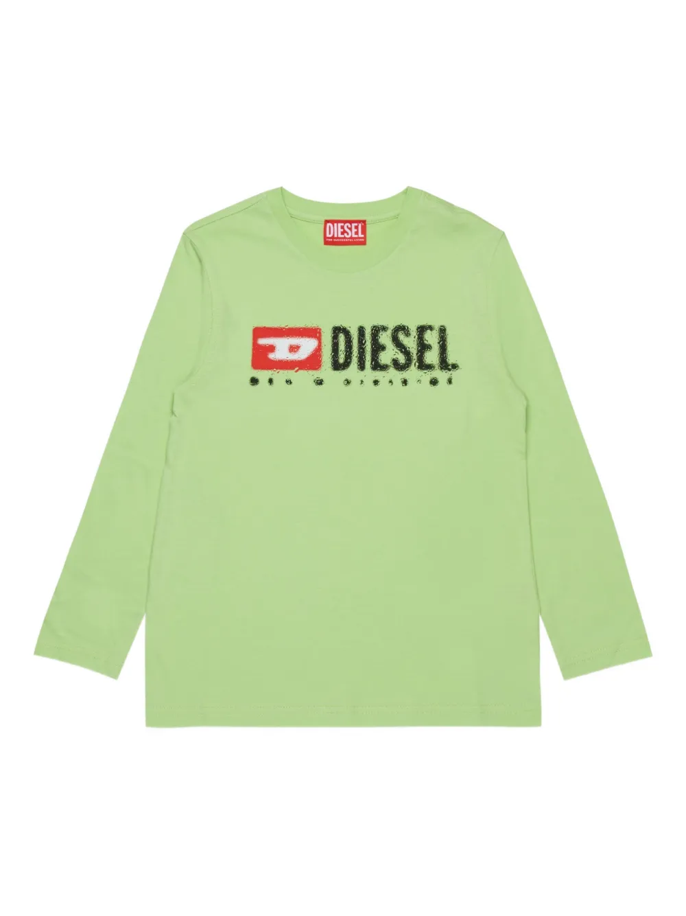 Diesel Kids Tdrops logo-print long-sleeve T-shirt Groen