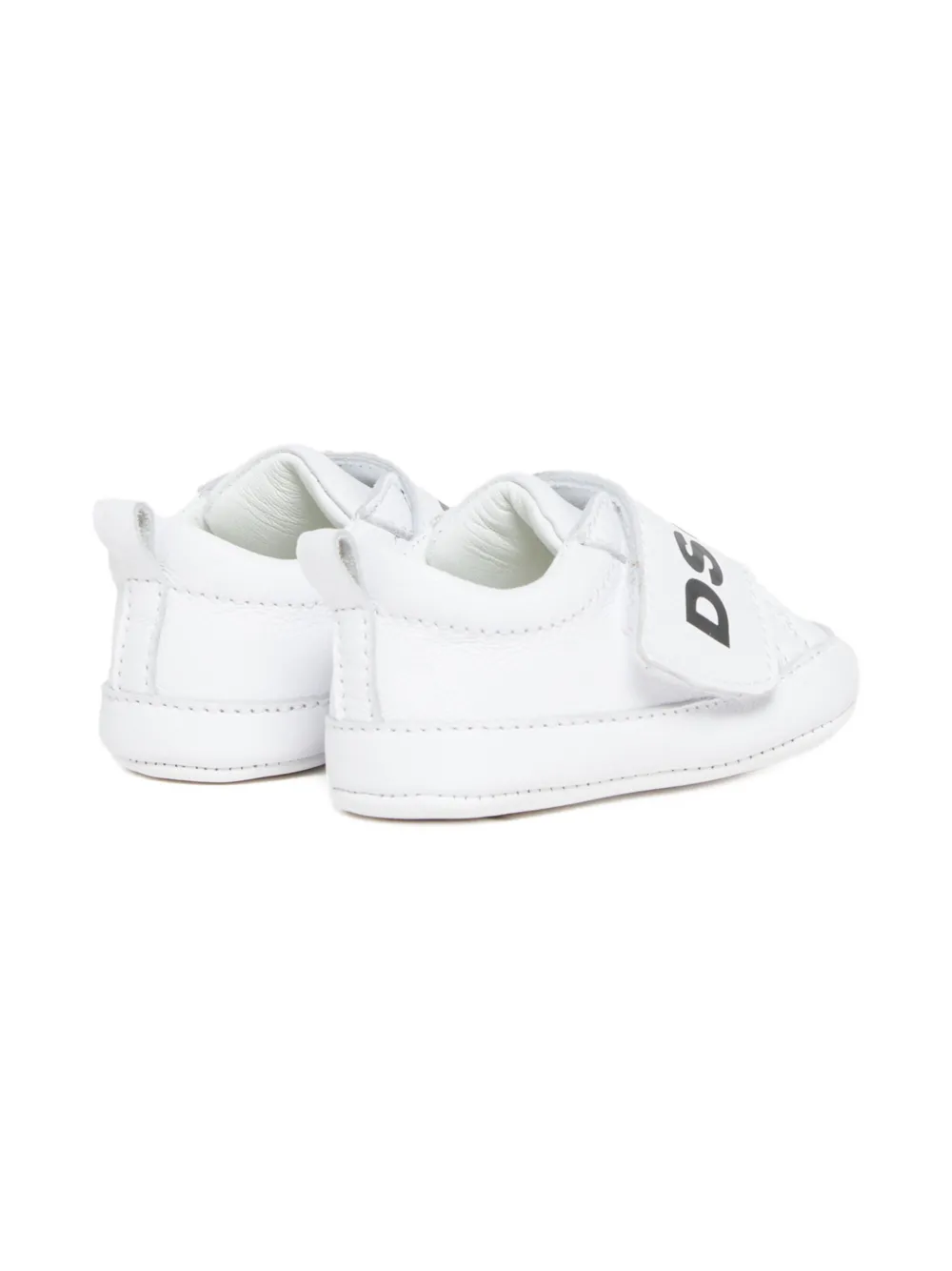 DSQUARED2 KIDS logo-strap leather sneakers White