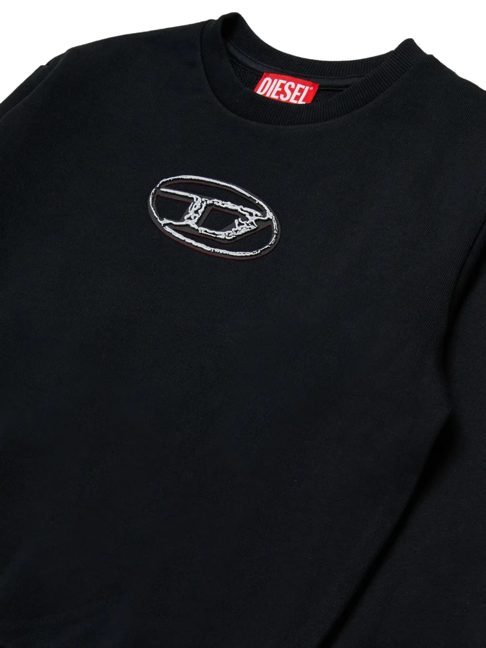 Diesel Kids Sboxtq22 over Oval D logo-embroidered sweatshirt Zwart