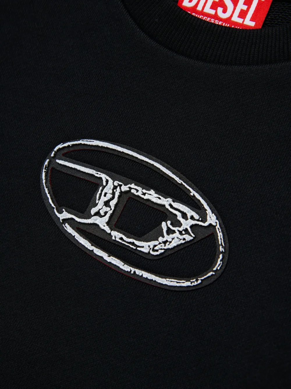 Diesel Kids Sboxtq22 over Oval D logo-embroidered sweatshirt Zwart