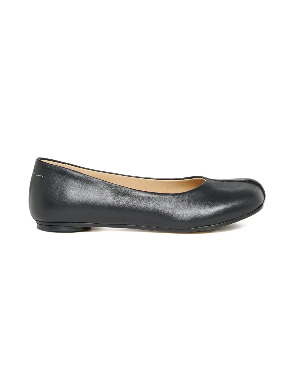 MM6 Maison Margiela Kids calfskin round-toe ballerina shoes | Black | Image 1
