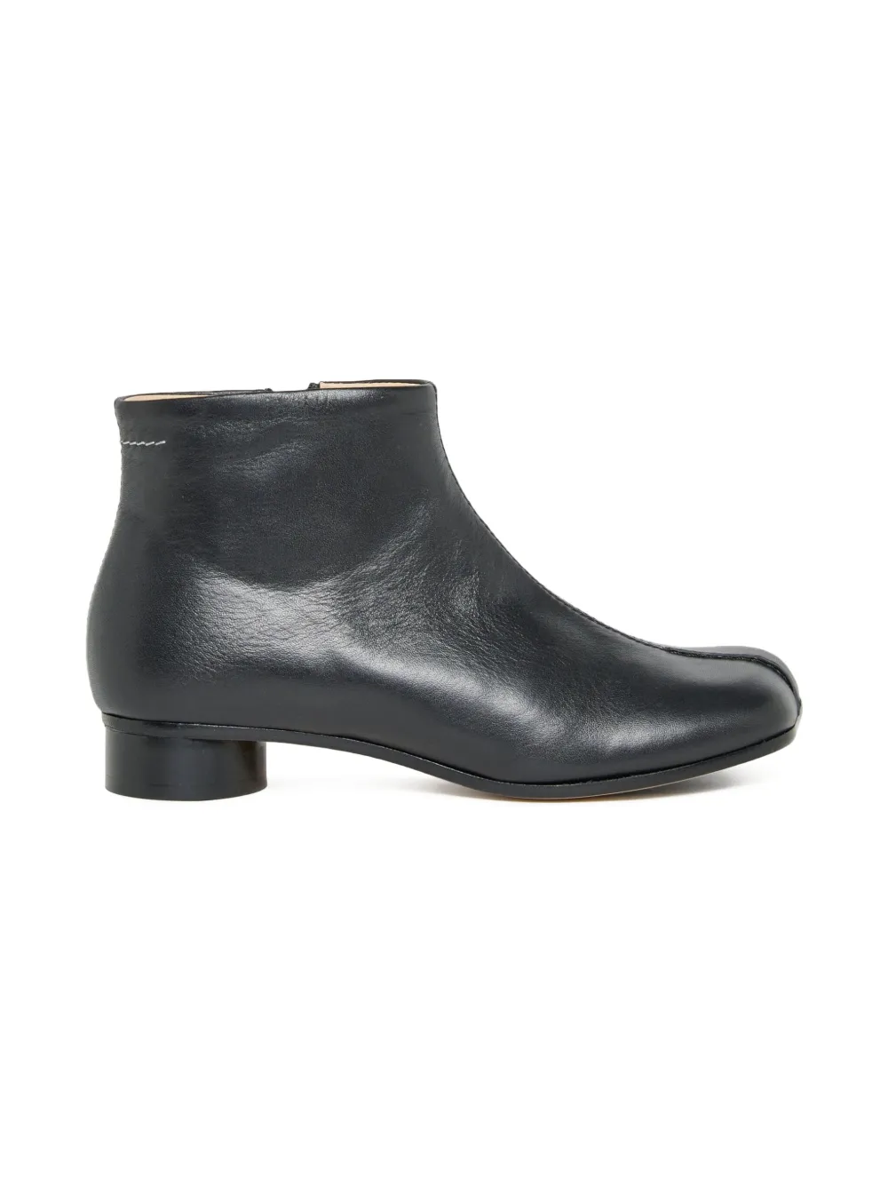 MM6 Maison Margiela Kids zip-detail square-toe leather boots | Black | Image 1