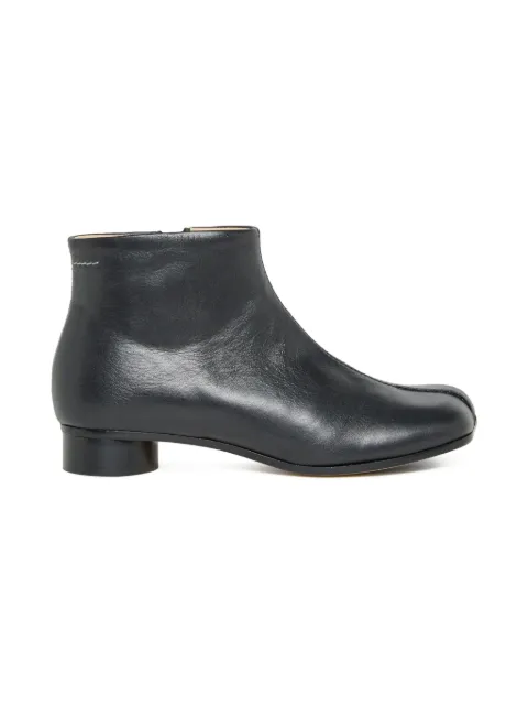 MM6 Maison Margiela Kids zip-detail square-toe leather boots