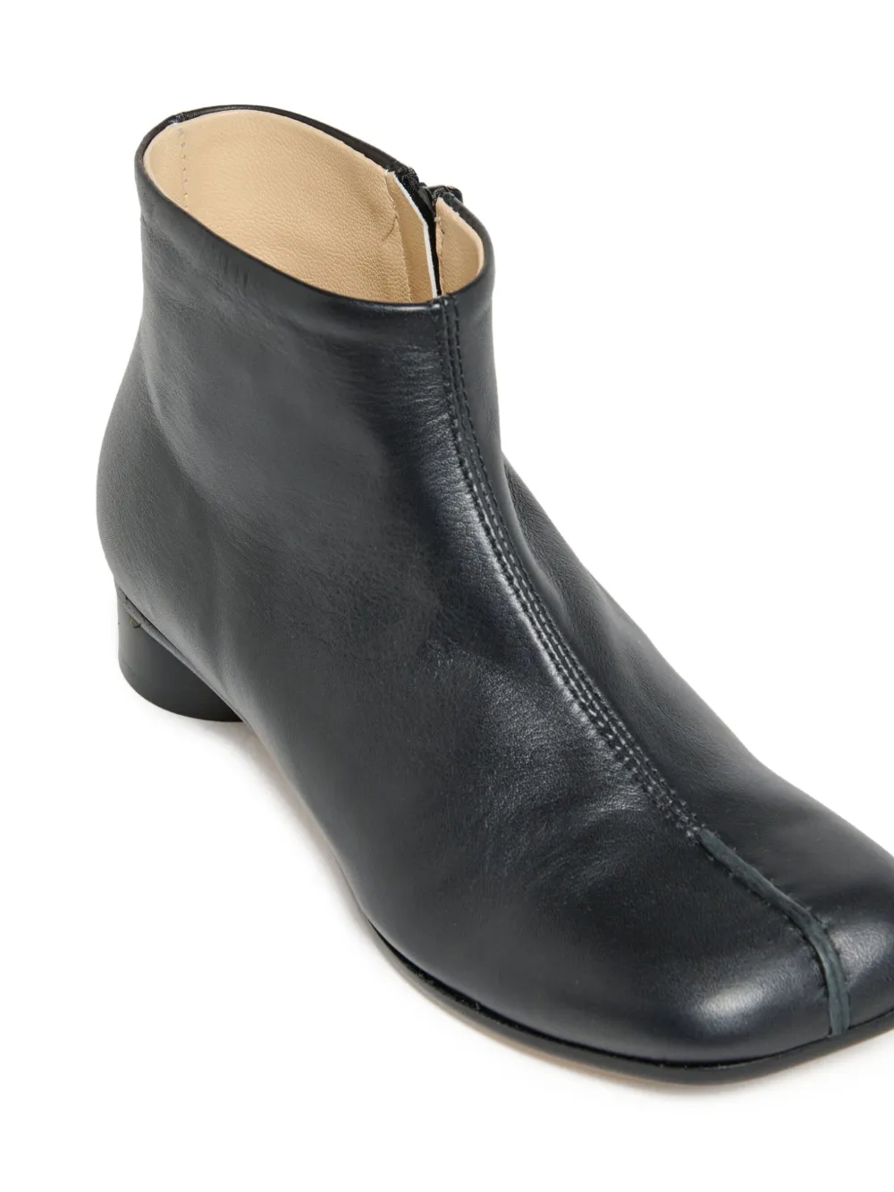 MM6 Maison Margiela Kids zip-detail square-toe leather boots Black