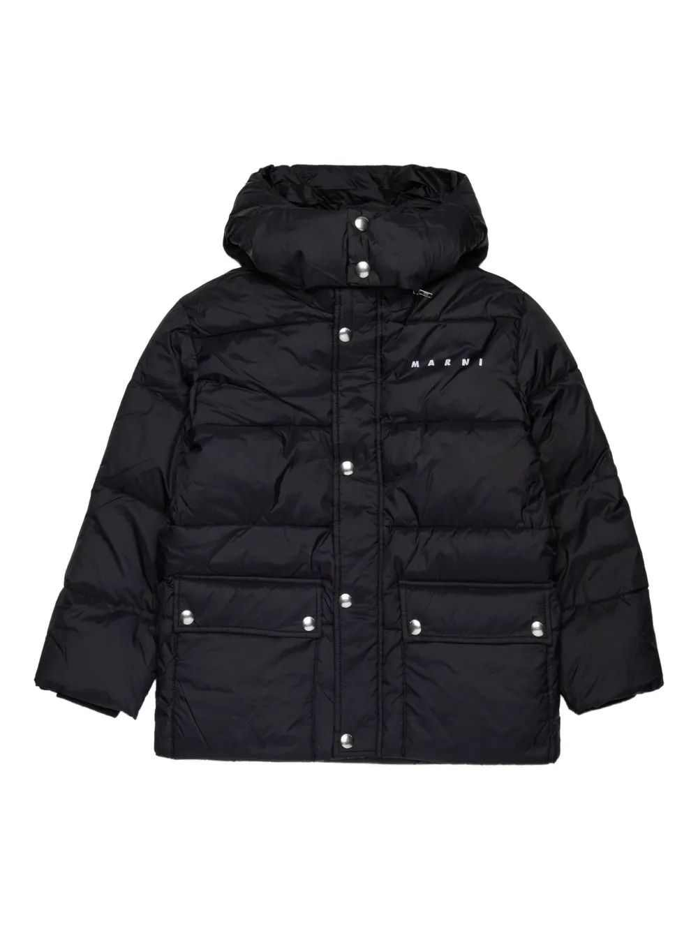 Marni Kids Gevoerd jack met capuchon Zwart