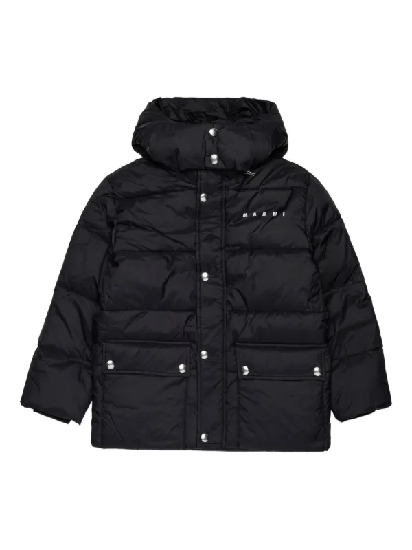 Marni Kids フーデッド キルティングジャケット | ブラック | FARFETCH JP