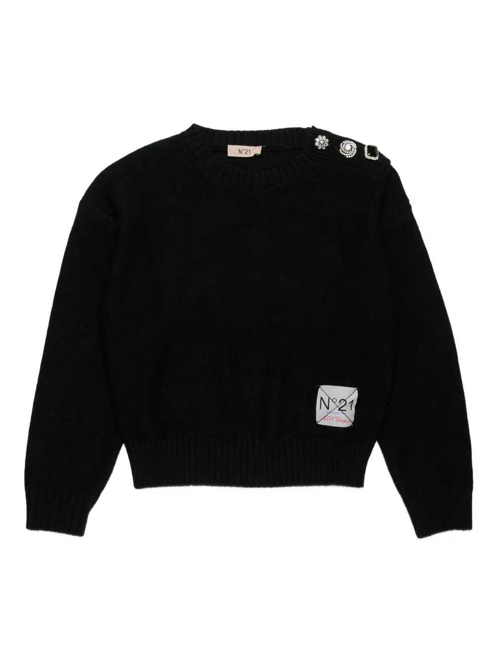 N°21 Decorative-button Jumper In Black