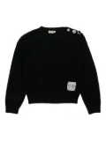 Nº21 Kids decorative-button jumper - Black