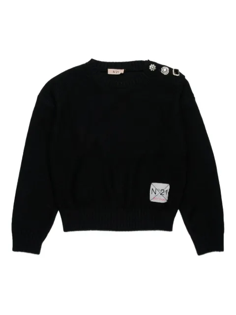 Nº21 Kids decorative-button jumper