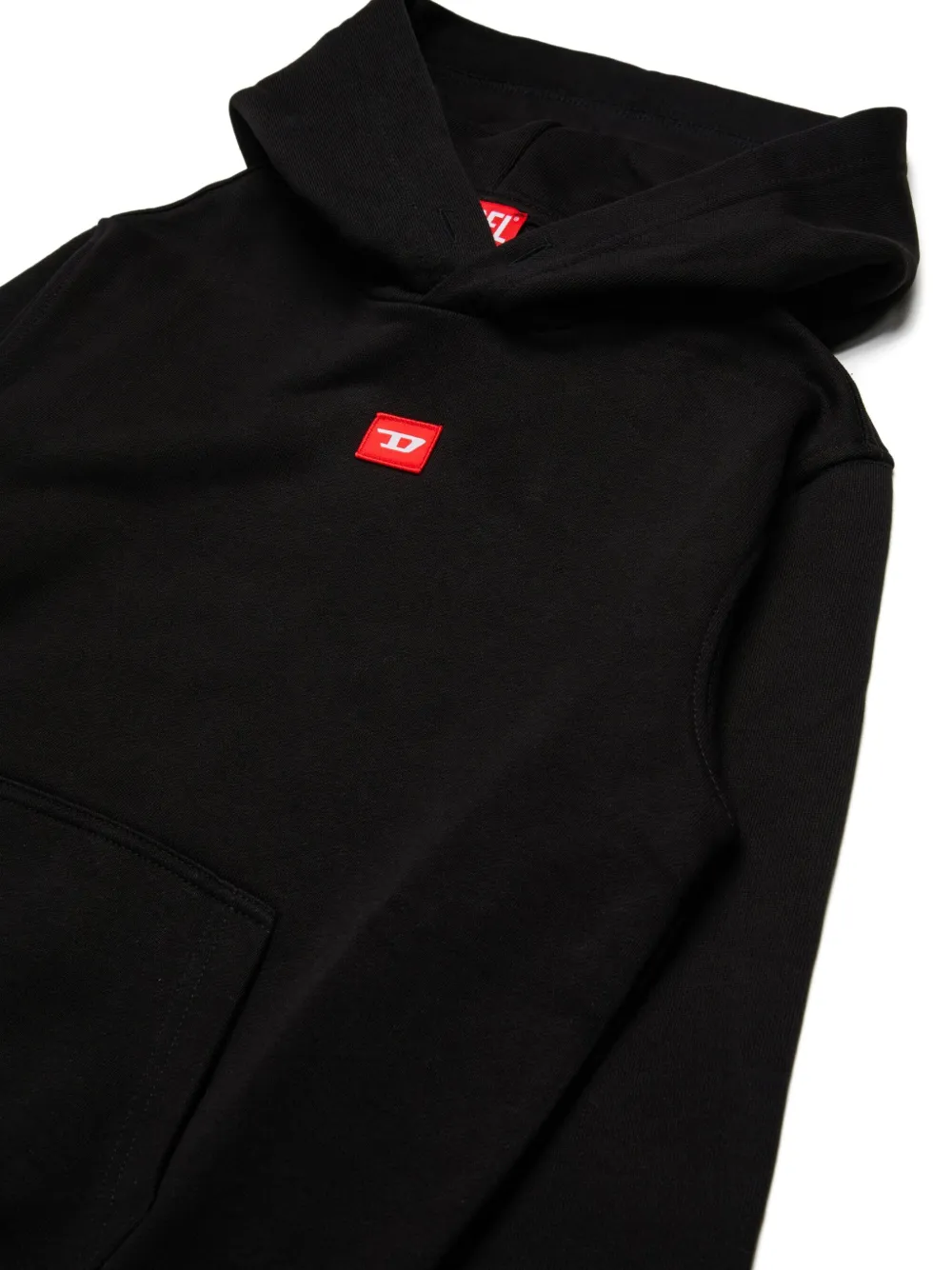 Diesel Kids Sxginhood Over logo-patch hoodie Zwart