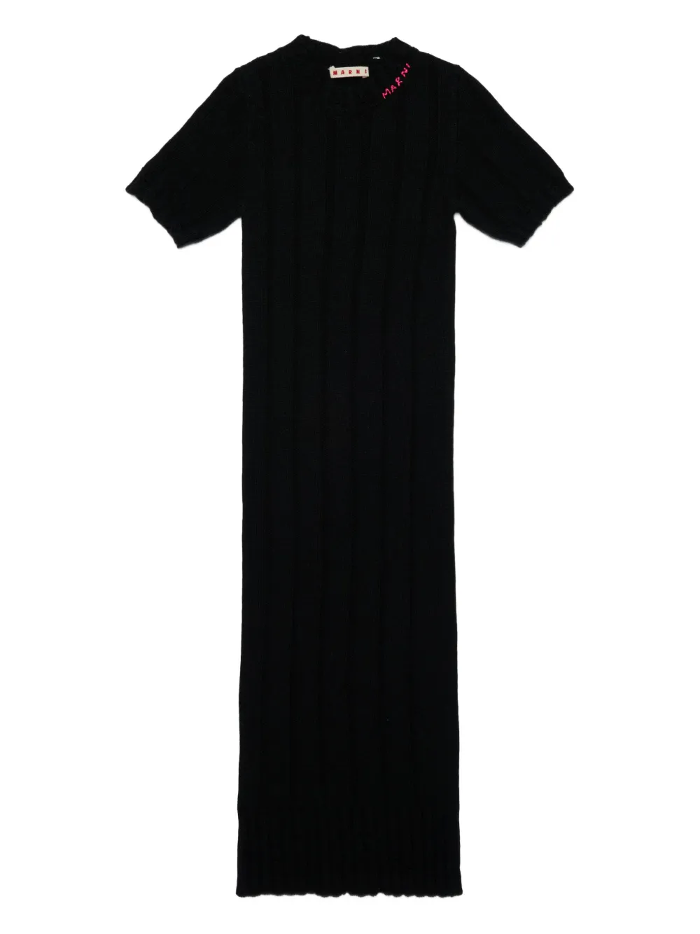 Marni Kids Ribgebreide maxi-jurk Zwart