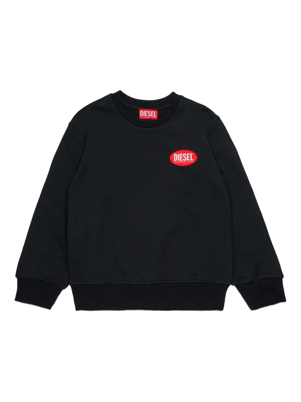 Diesel Kids Sweater met logopatch Zwart