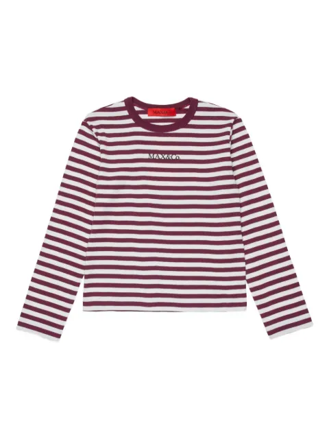 MAX&Co. Kids playera con logo estampado y motivo de rayas
