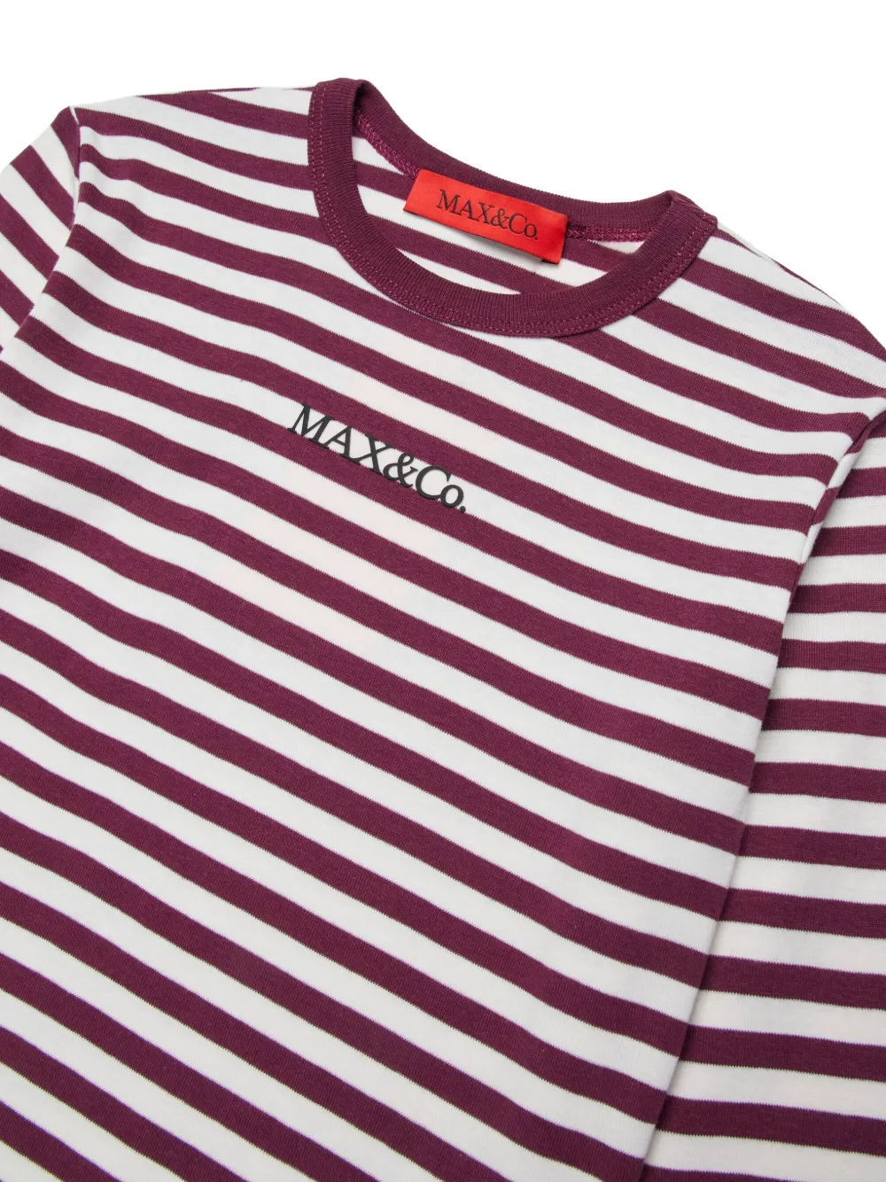 Max & Co Logo-print Striped T-shirt In Pink