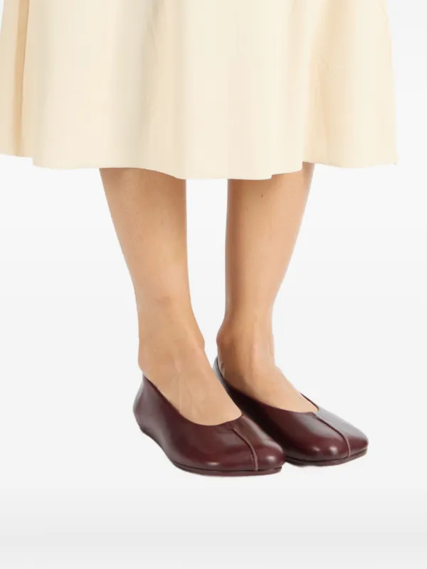 MM6 Maison Margiela stitch-out Ballerinas | Red | FARFETCH