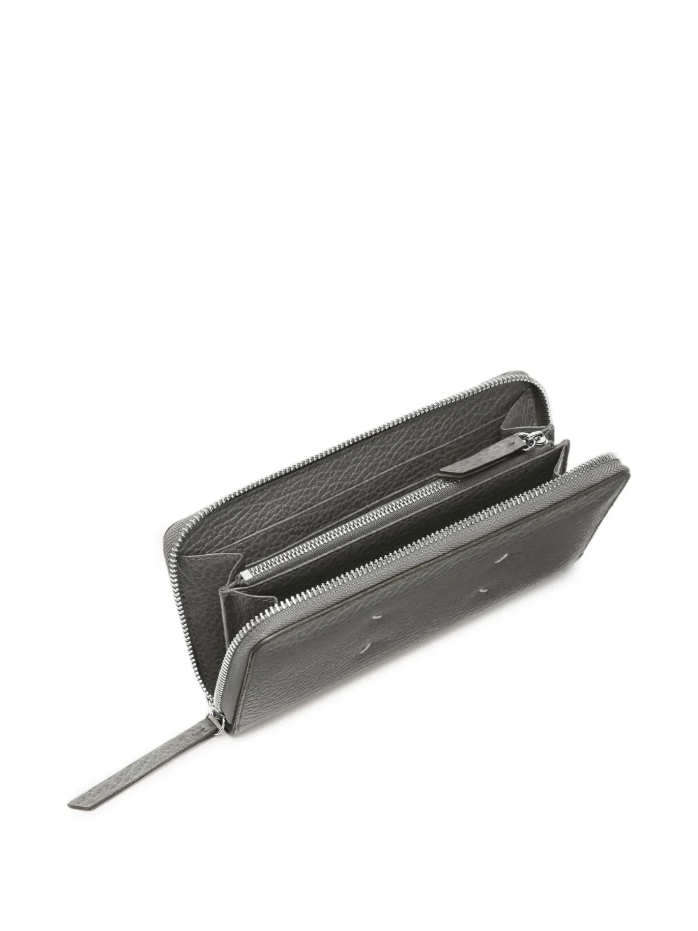 Maison Margiela Leren portemonnee met rits en stiksel Grijs