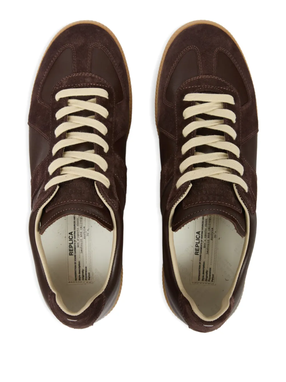 Maison Margiela Replica panelled low-top sneakers Brown