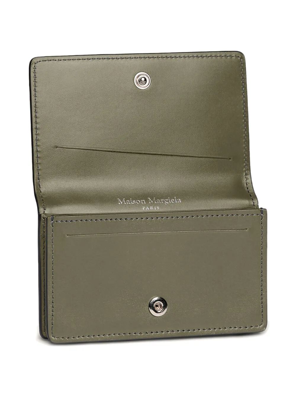 Maison Margiela Leren pasjeshouder met stiksels Groen