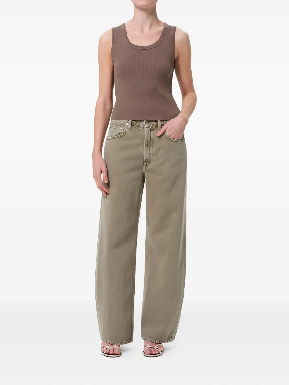 AGOLDE Jeans met wijde pijpen - Beige